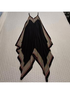 Vanessa Virginia Estrella Silk Handkerchief Boho Dress Black XS/S Anthropologie